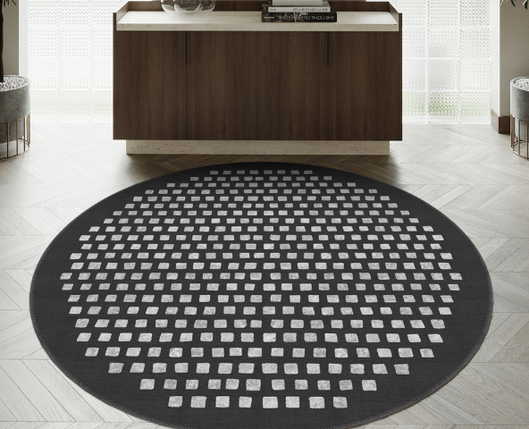 140x140 round rugs are perfect for bringing a soft, harmonious touch to compact spaces