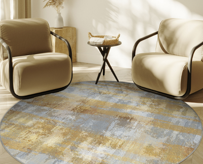 200x200 round rugs are creating a striking focal point while maintaining a sense of softness and flow.