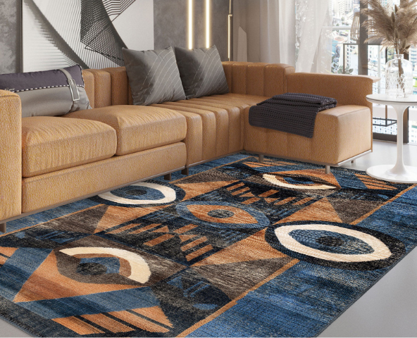 ChatGPT: Midcentury modern rugs bring bold, retro style.