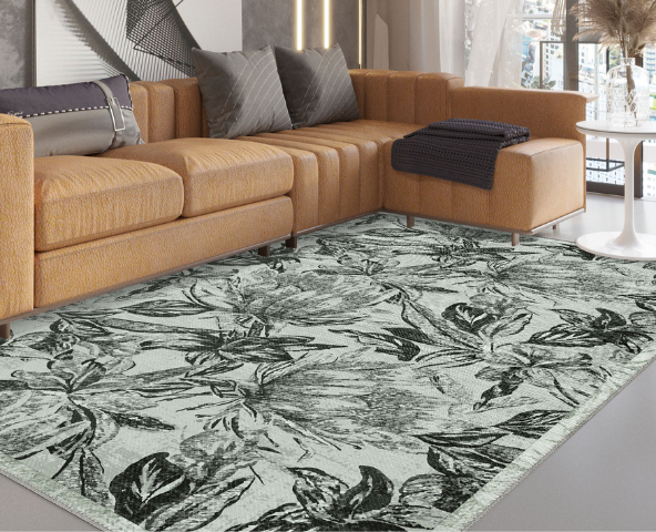 Floral rugs add a touch of nature and elegance with their soft, decorative patterns.