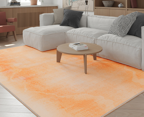 Orange rugs add a vibrant pop of colour and energise your space.
