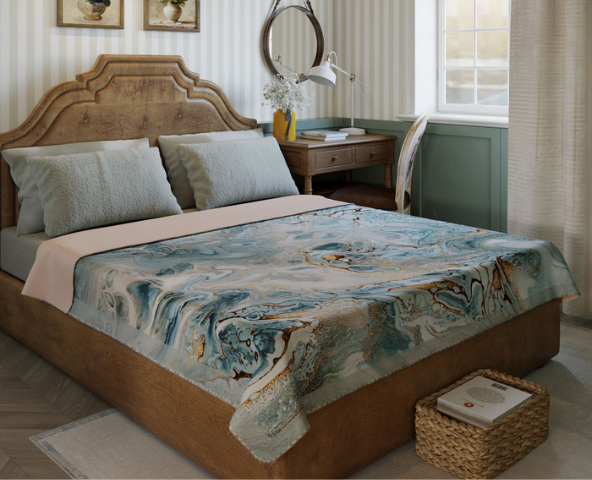 A winter blanket on a bed