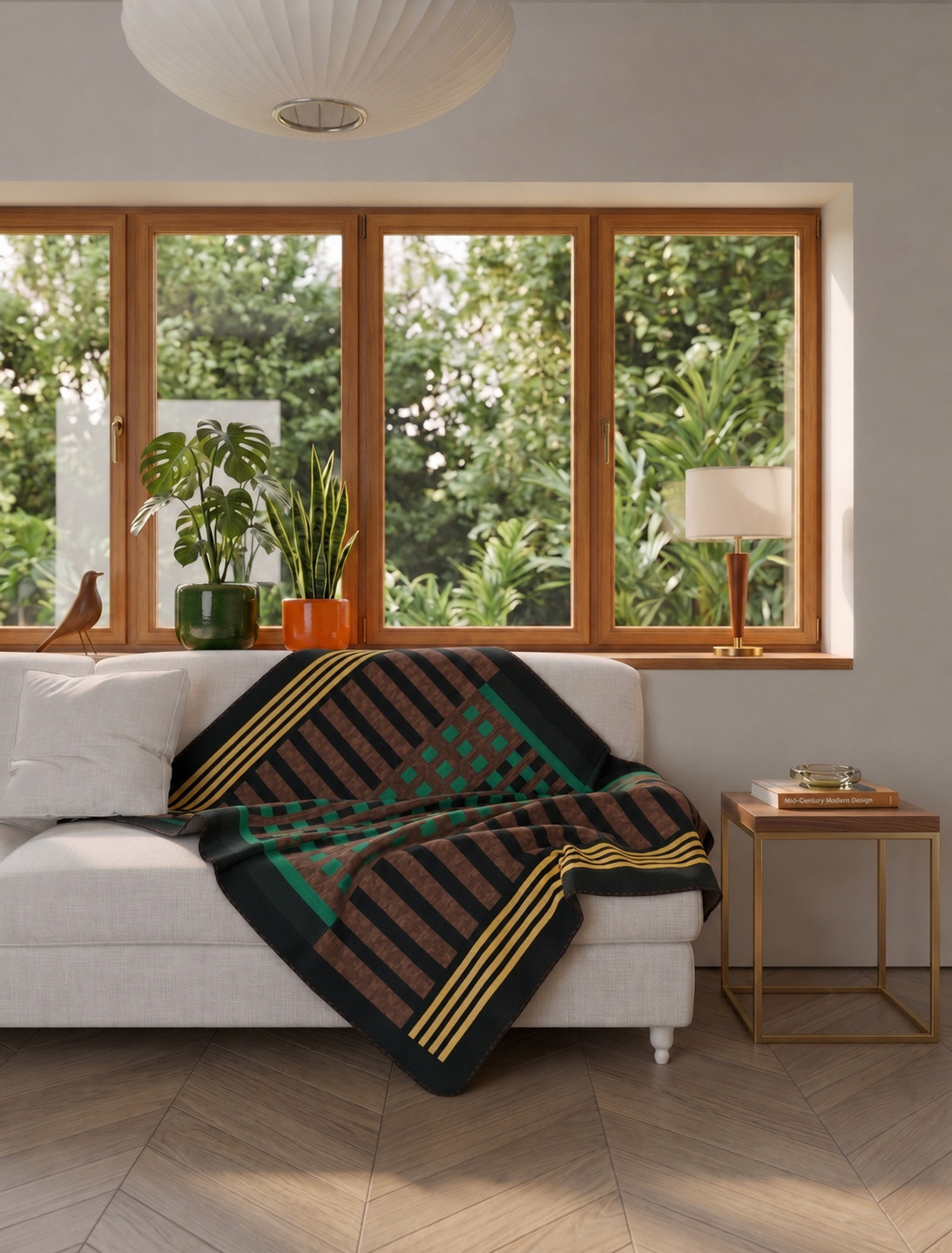 Quillon Black Green Checkered Blanket