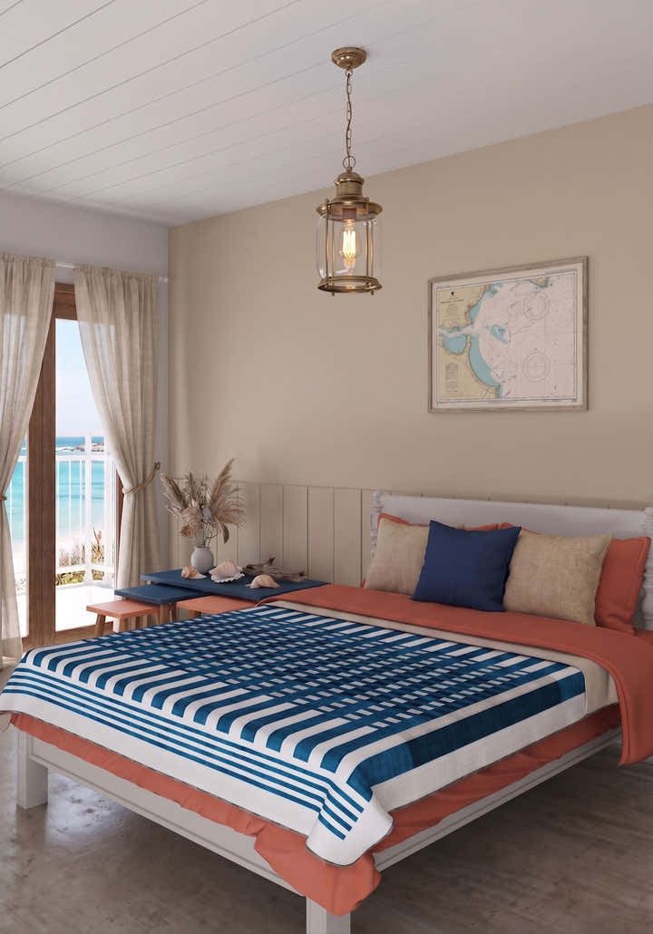Quillon Blue Checkered Blanket