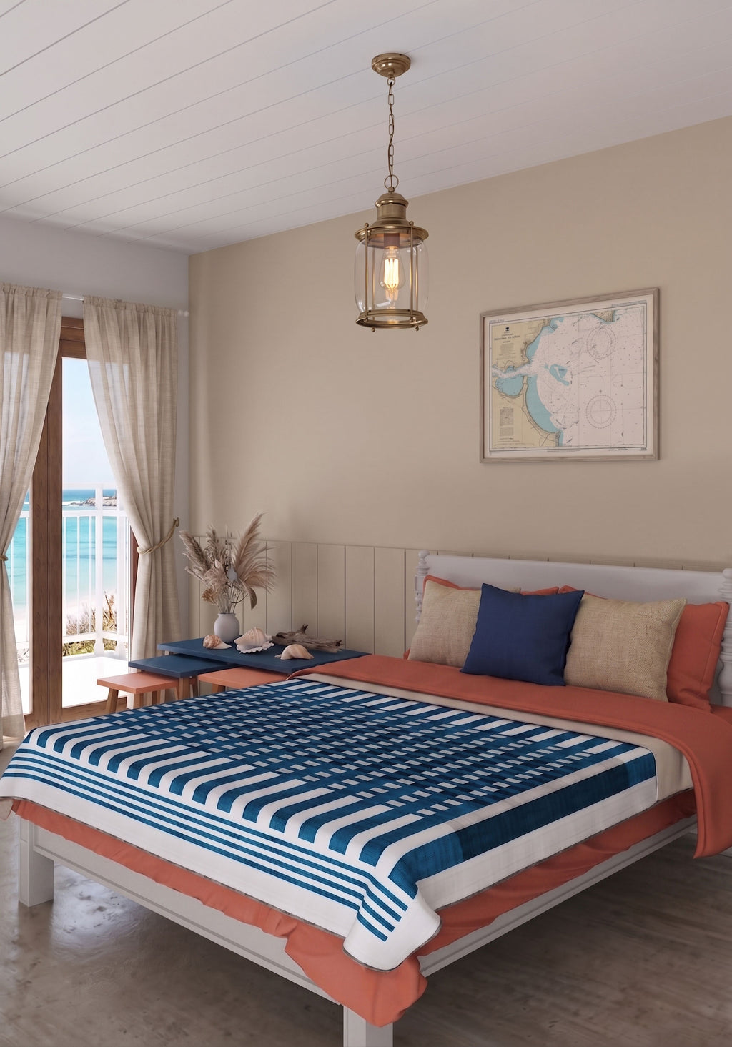 Quillon Blue Checkered Blanket