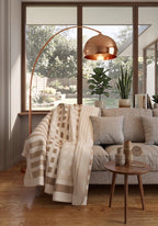 Quillon Cream Striped Blanket