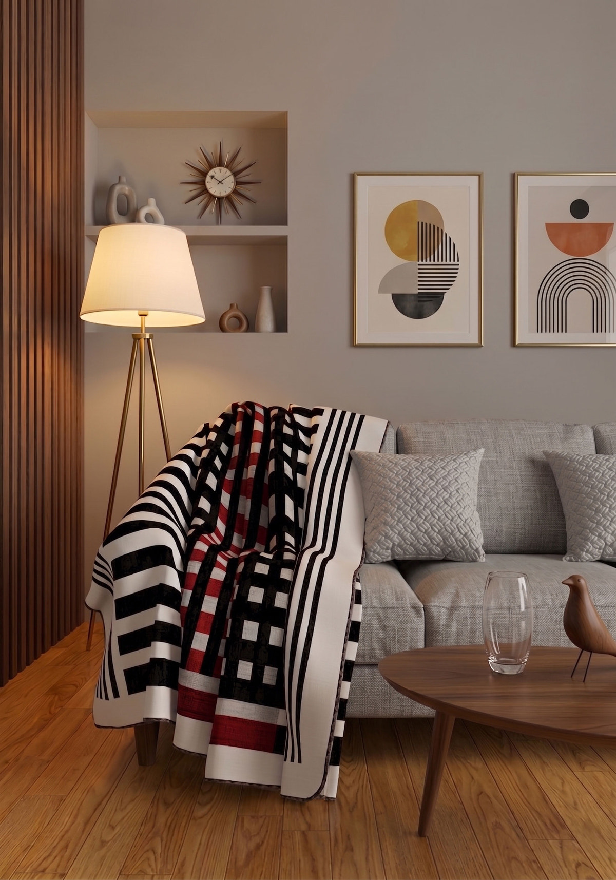 Quillon Red Checkered Blanket