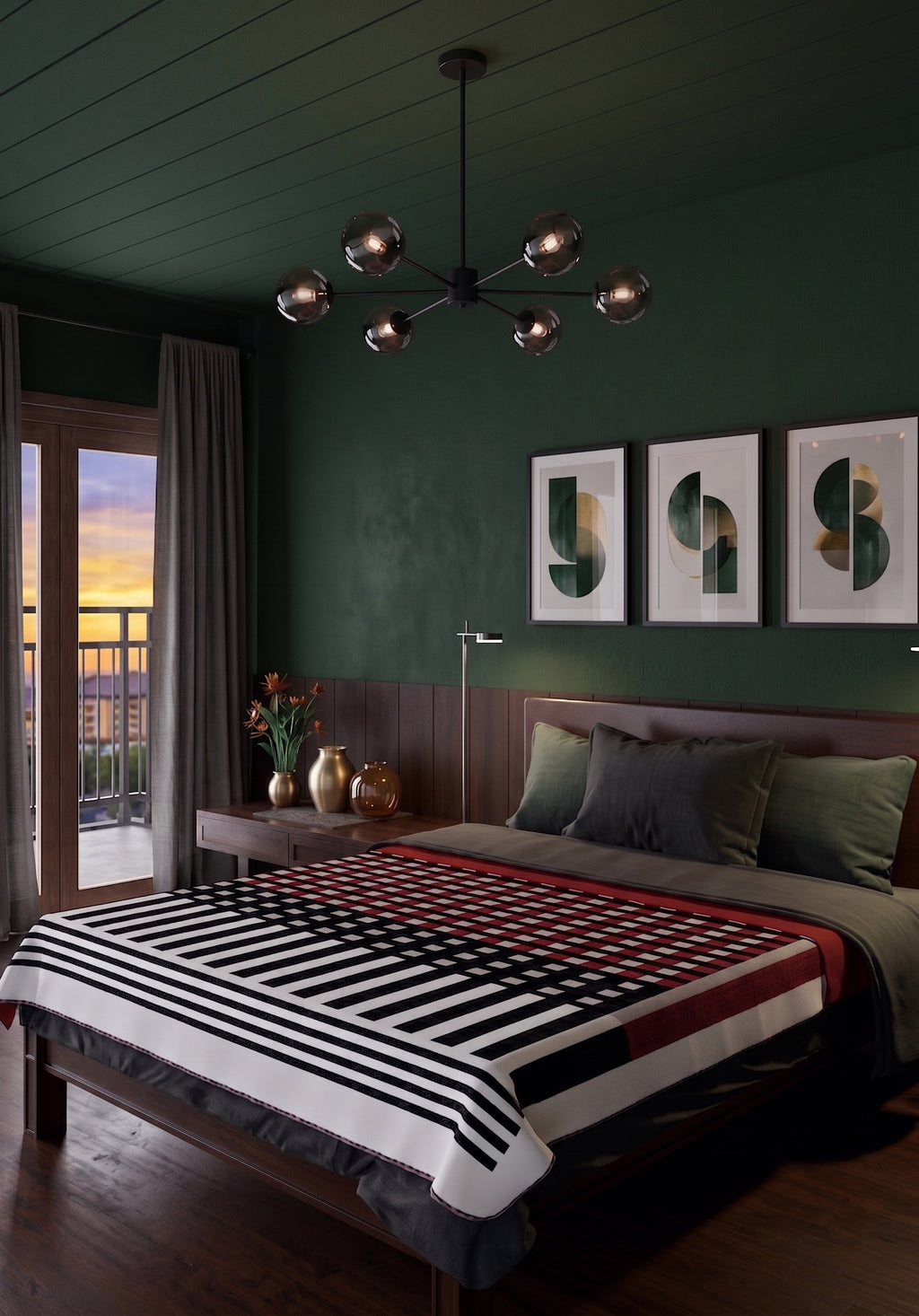 Quillon Red Checkered Blanket