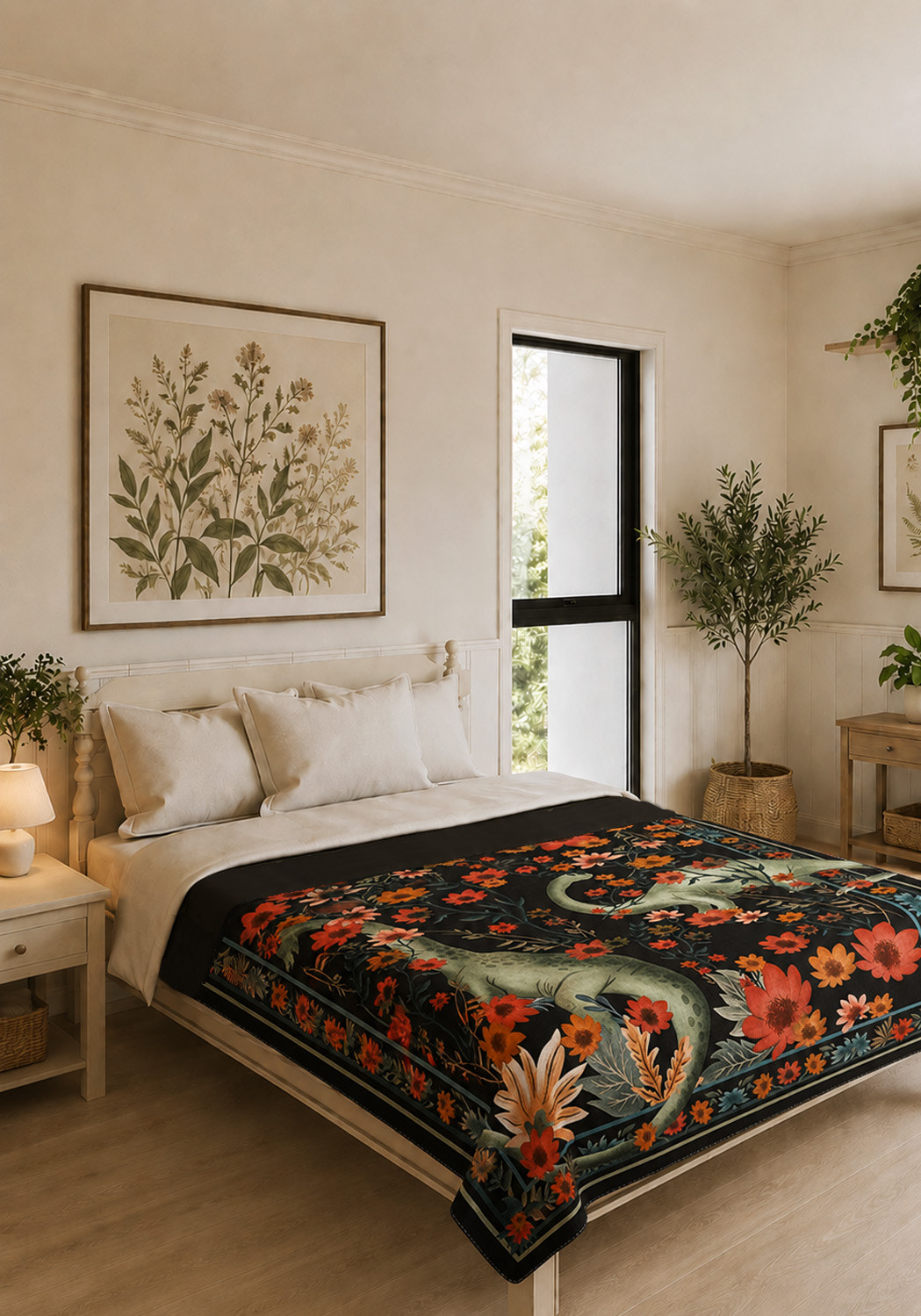 Nola Floral Dinosaur Blanket