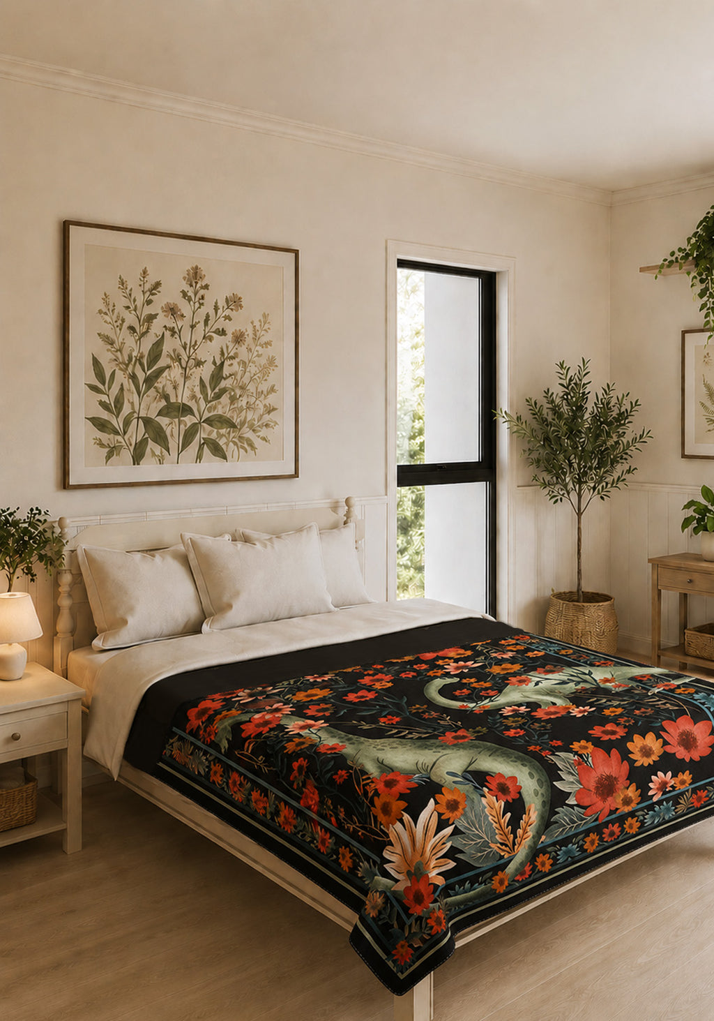 Nola Floral Dinosaur Blanket