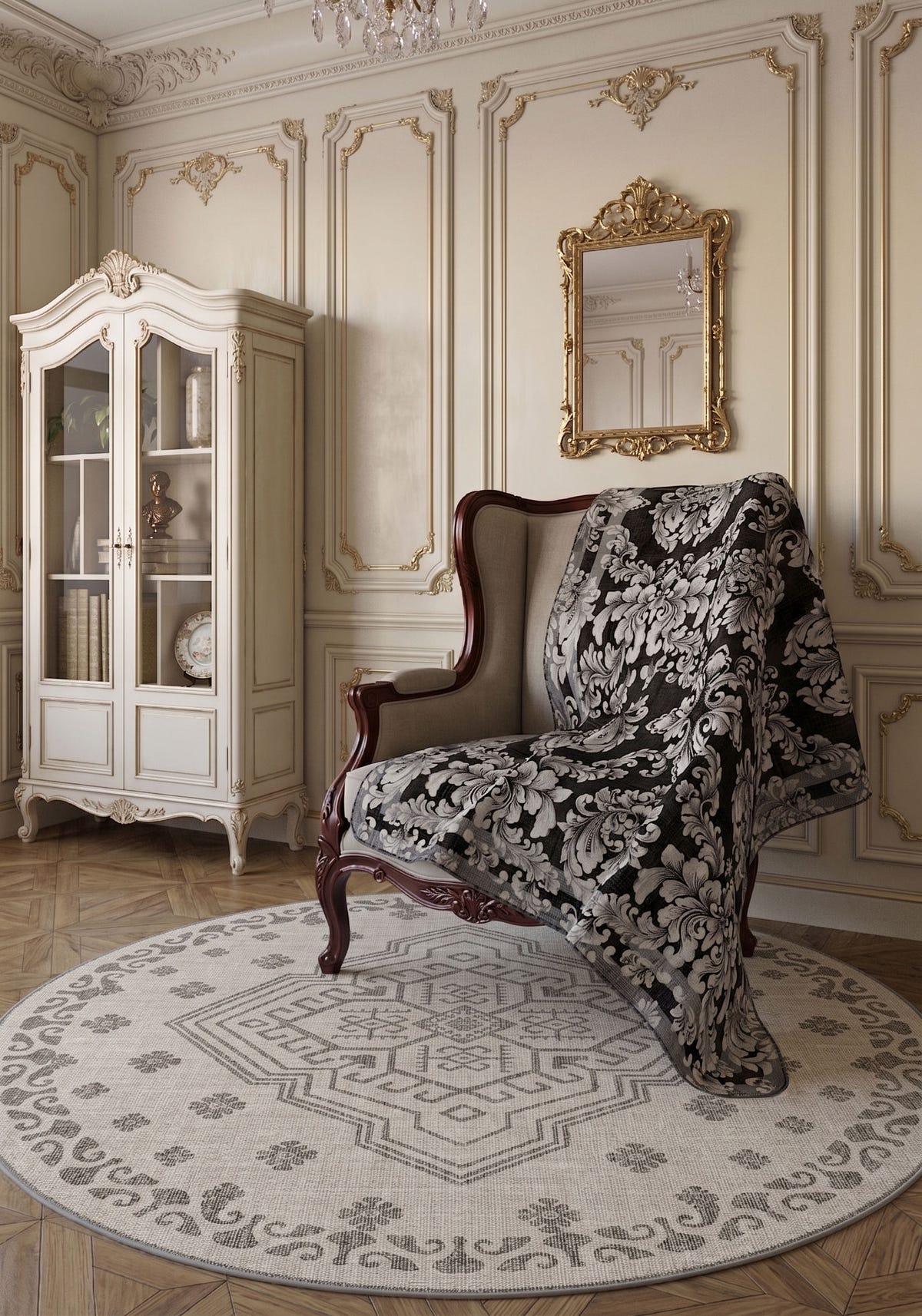 Liliane Black Bedspread Throw Blanket