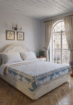 Odessa Cream Blue Blanket Throw