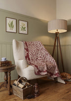 Odessa Terracotta Damask Blanket