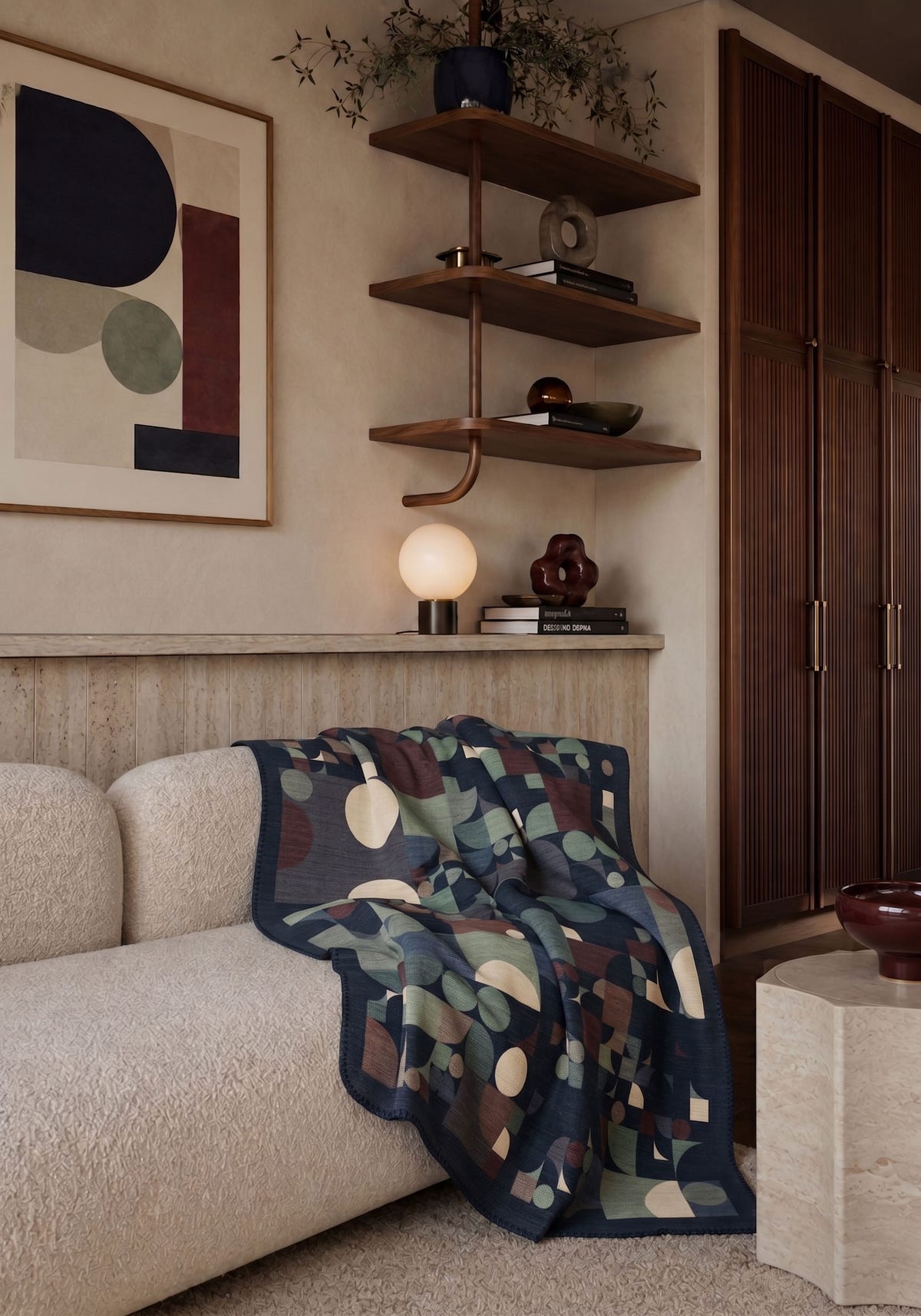 Leandro Geometric Teal Blanket