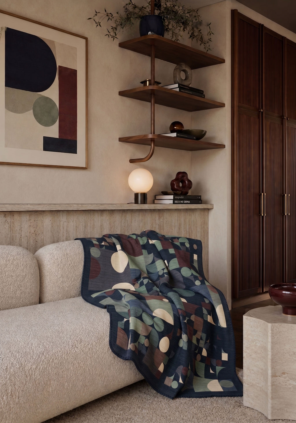 Leandro Geometric Teal Blanket