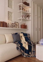 Evelston Navy Blue Throw Blanket