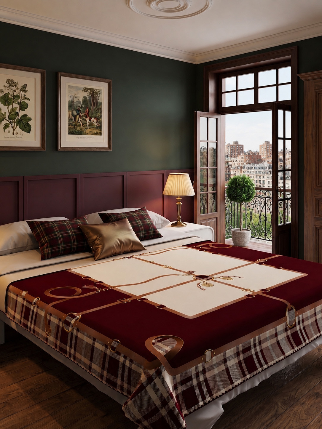 Evelston Burgundy Plaid Blanket