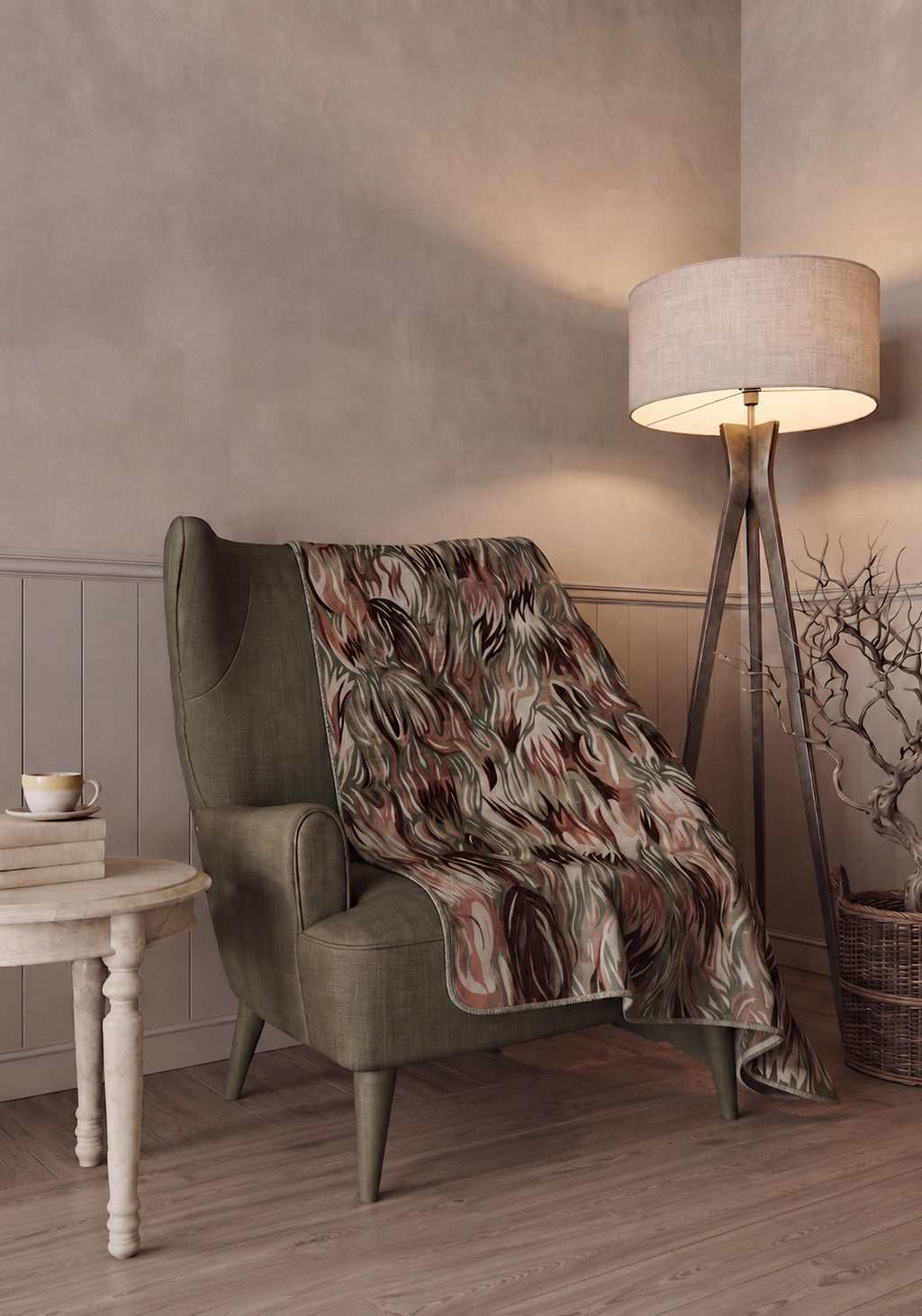 Arden Brown Leaf Blanket