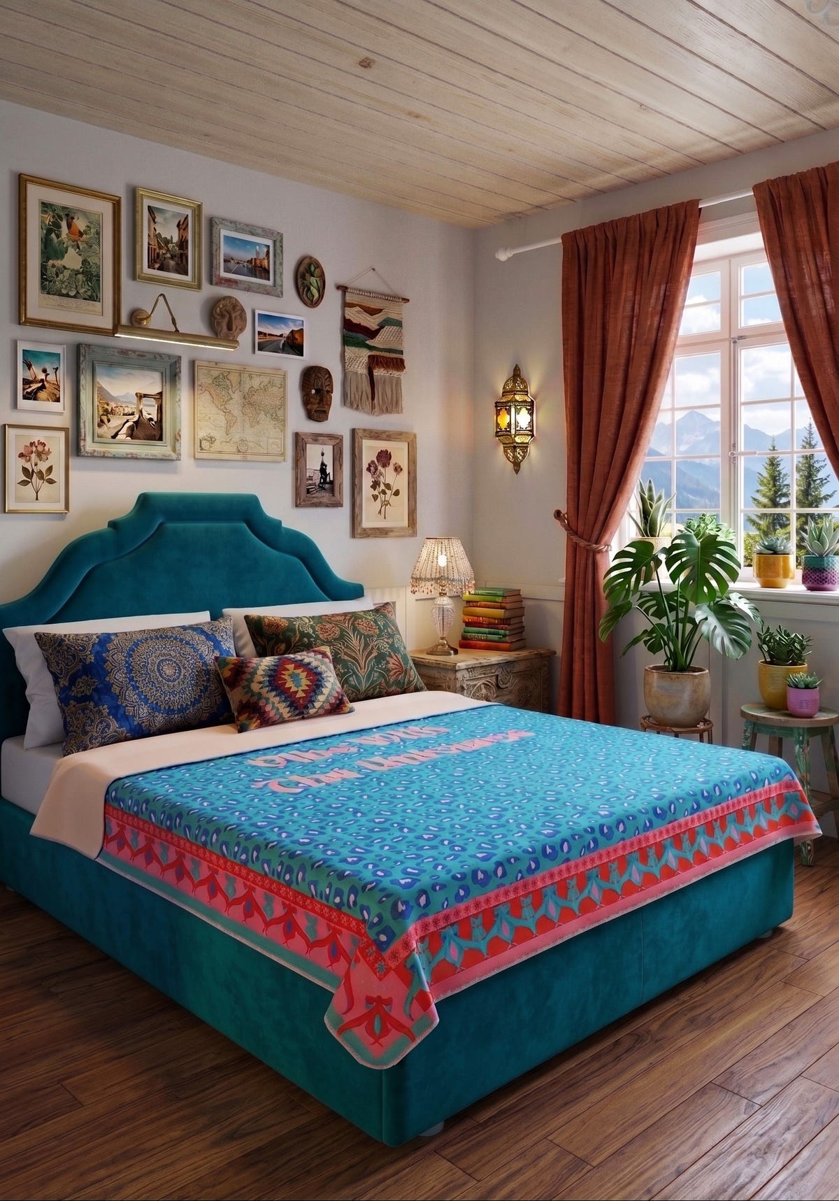 Vibe With The Universe Turquoise Throw Blanket