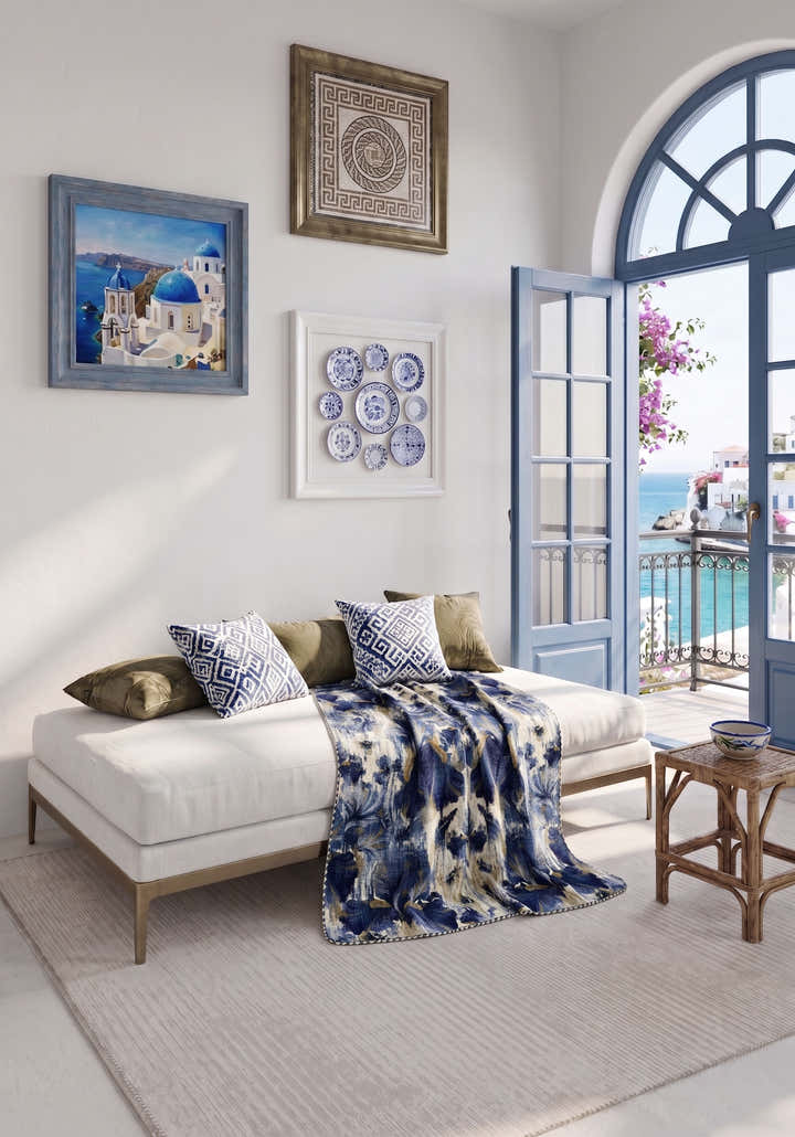 Elaris Blue Floral Blanket