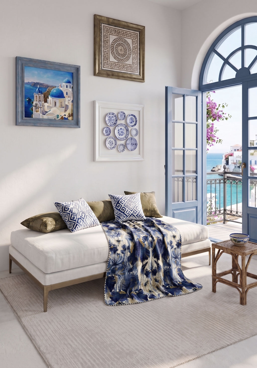 Elaris Blue Floral Blanket