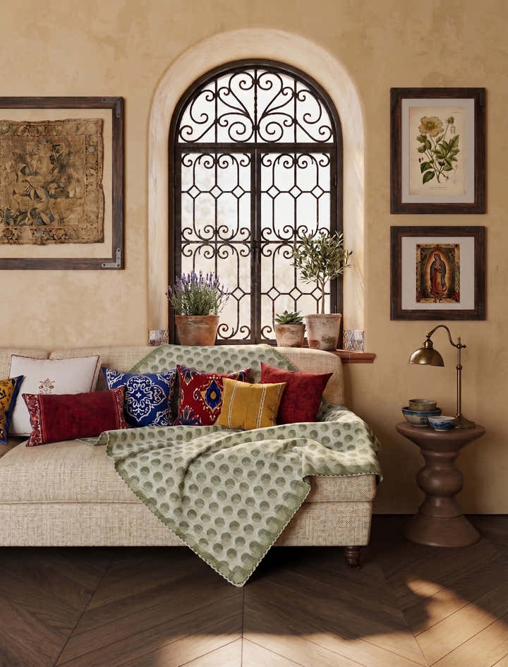 Perrin Sage Green Polka Dot Blanket