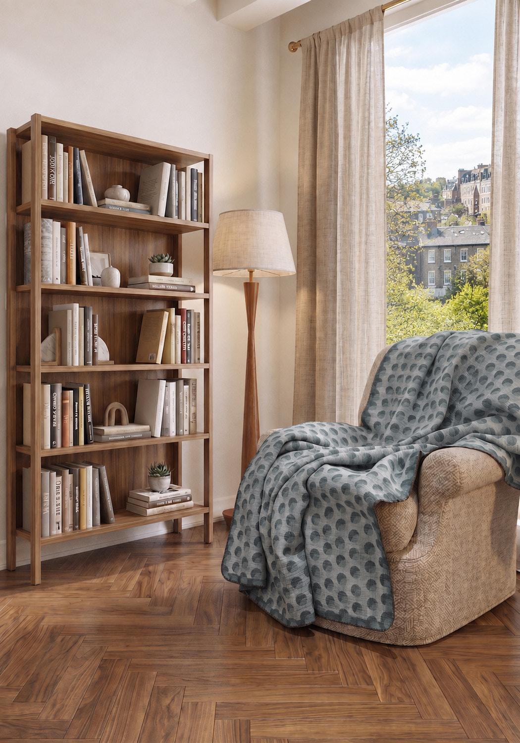 Perrin Polka Dot Blue Blanket