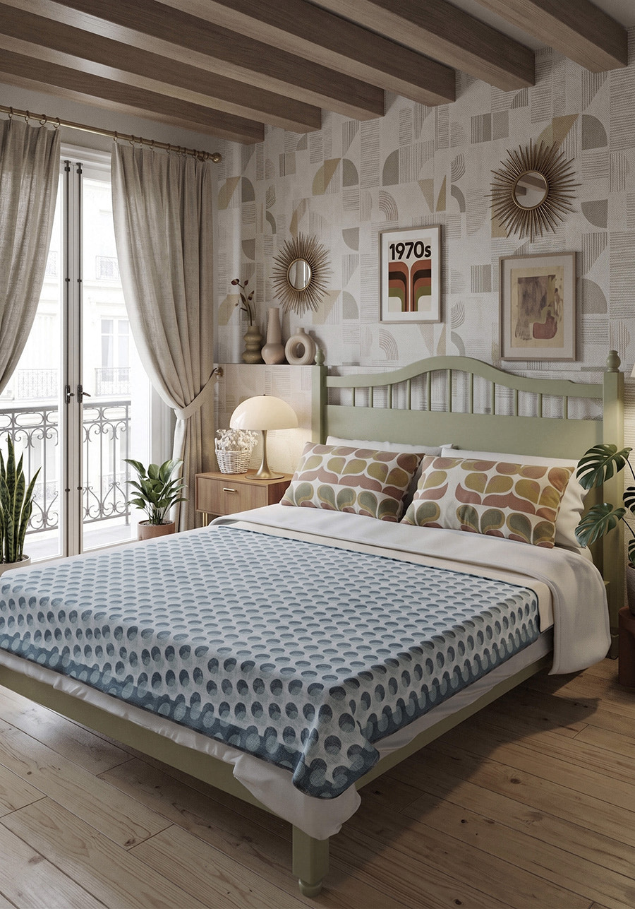 Perrin Polka Dot Blue Blanket