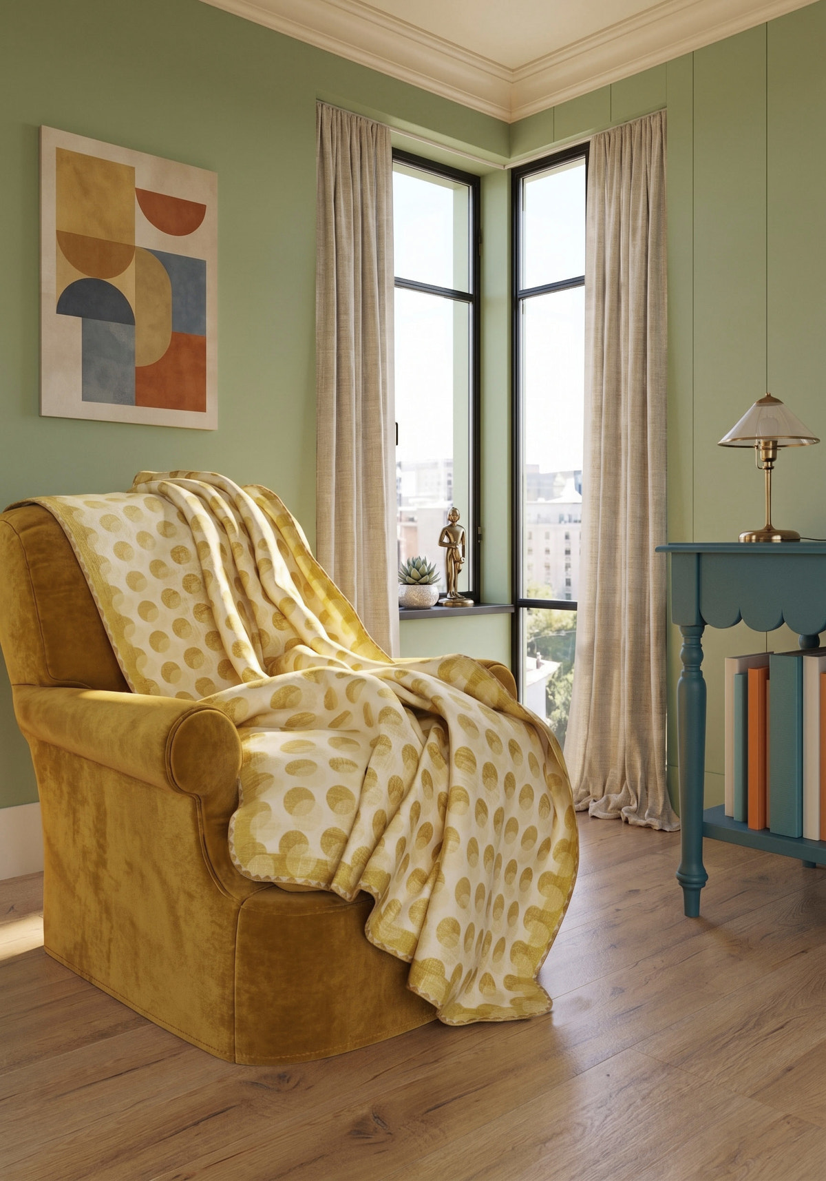 Perrin Polka Dot Yellow Blanket