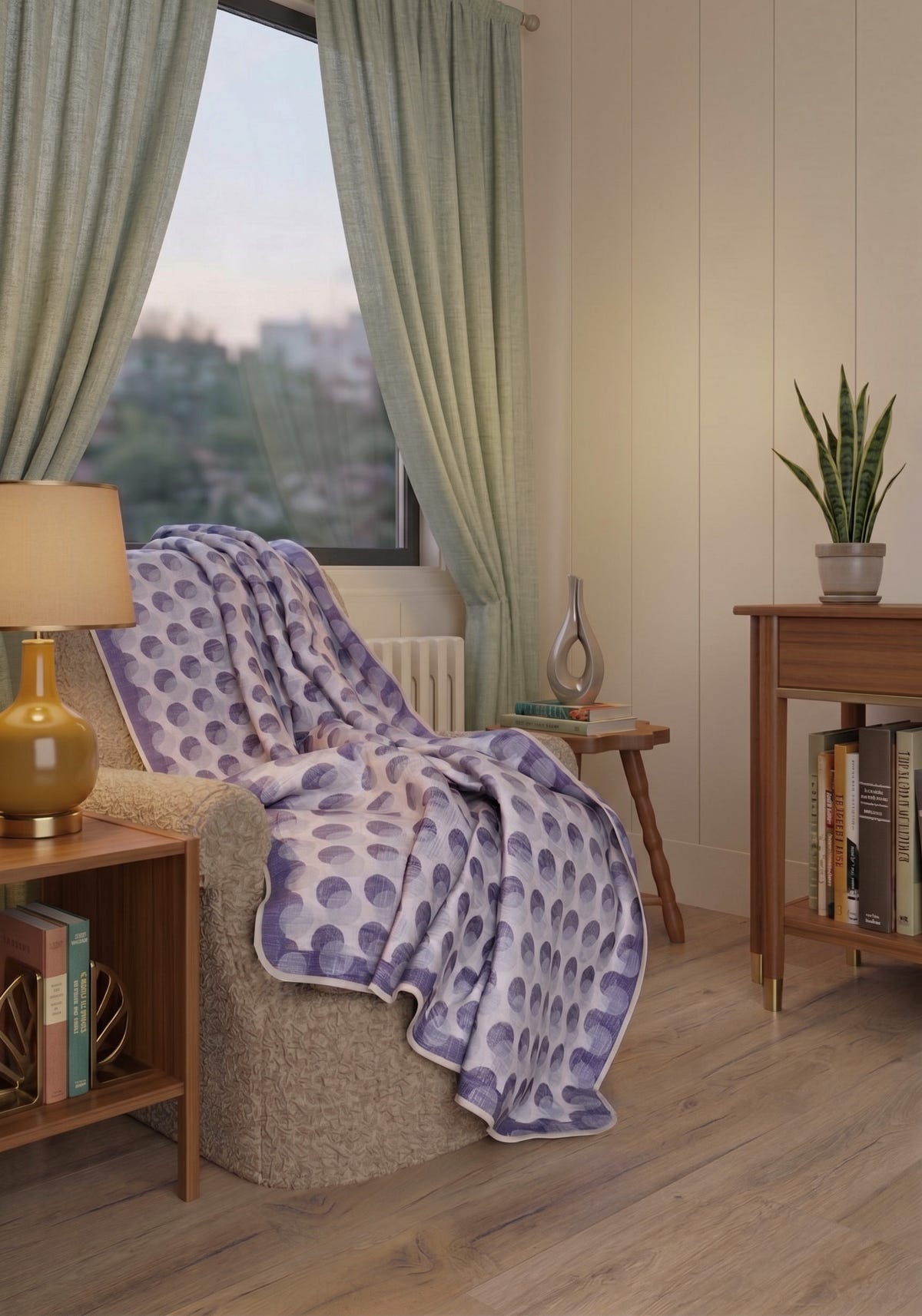 Perrin Polka Dot Purple Blanket