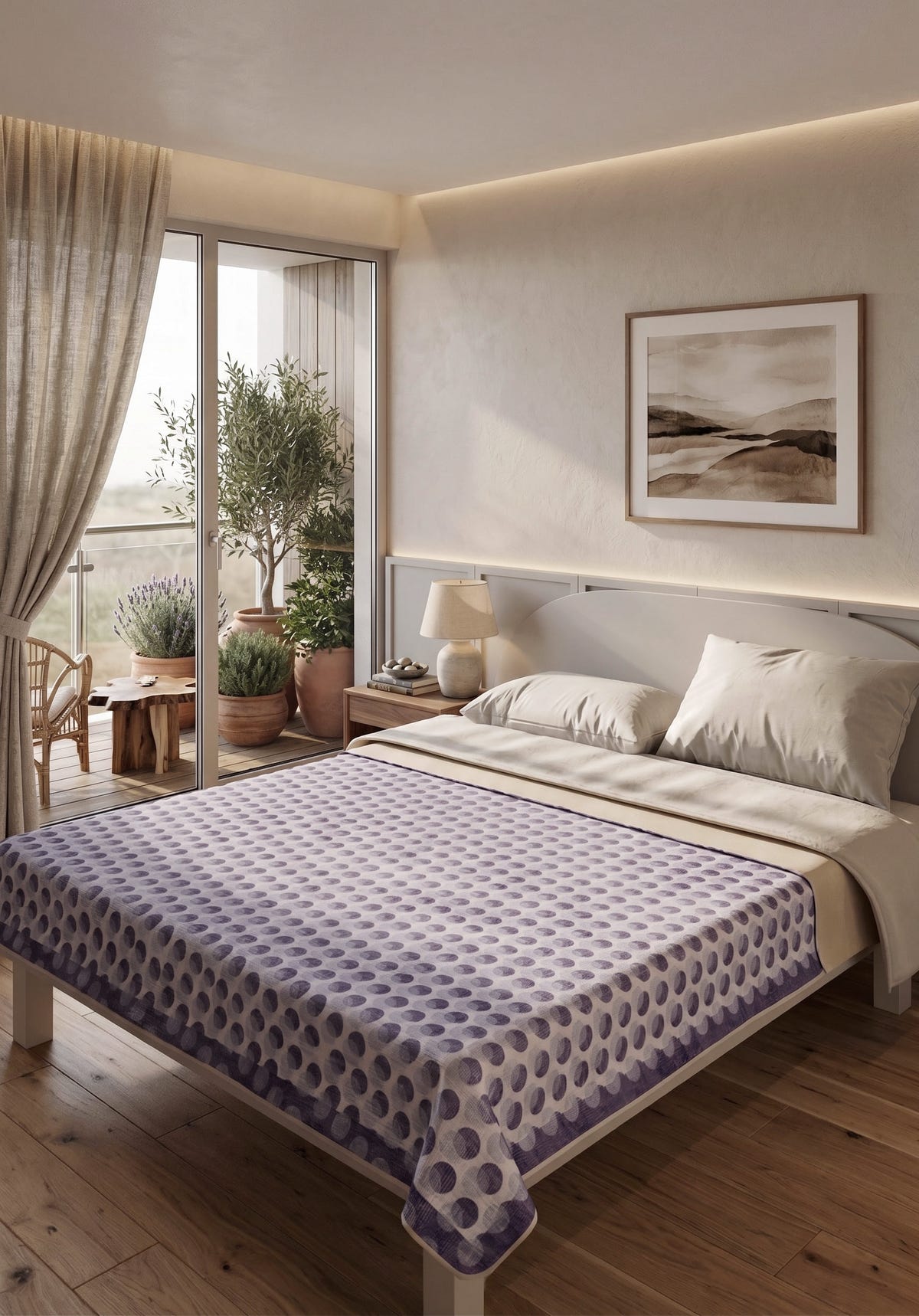 Perrin Polka Dot Purple Blanket