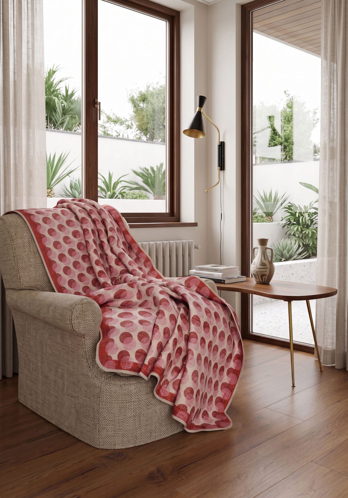Perrin Polka Dot Red Blanket