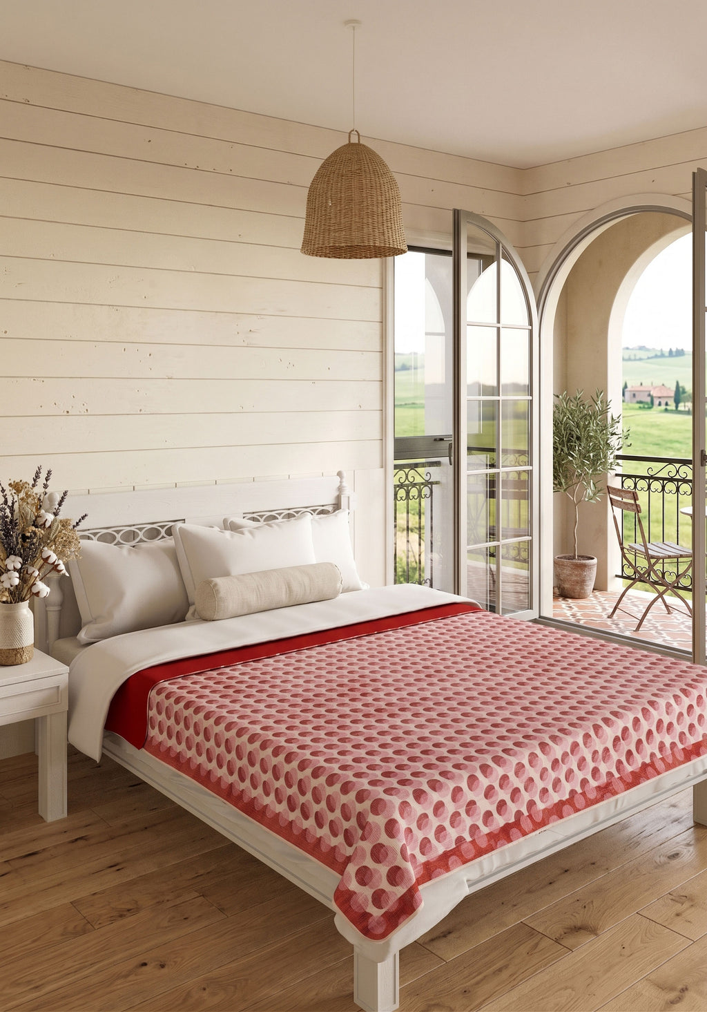 Perrin Polka Dot Red Blanket