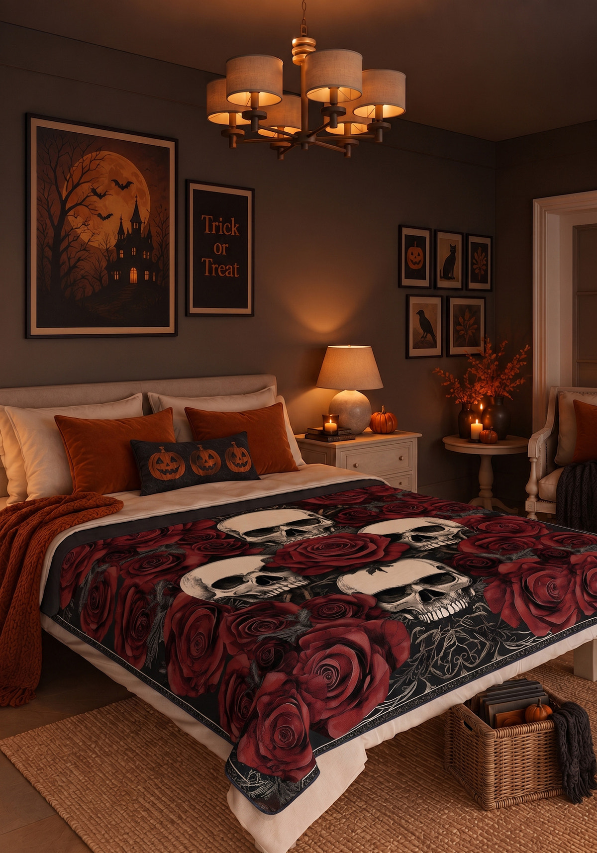 Eerie Gothic Rose Blanket