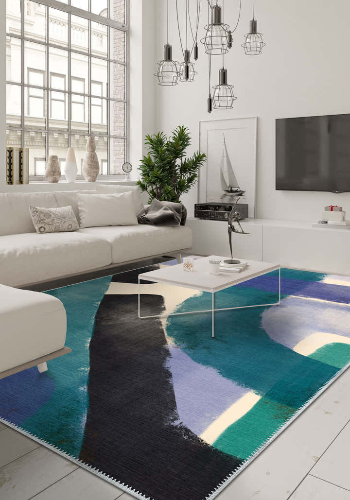 Aleron Purple Teal Rug
