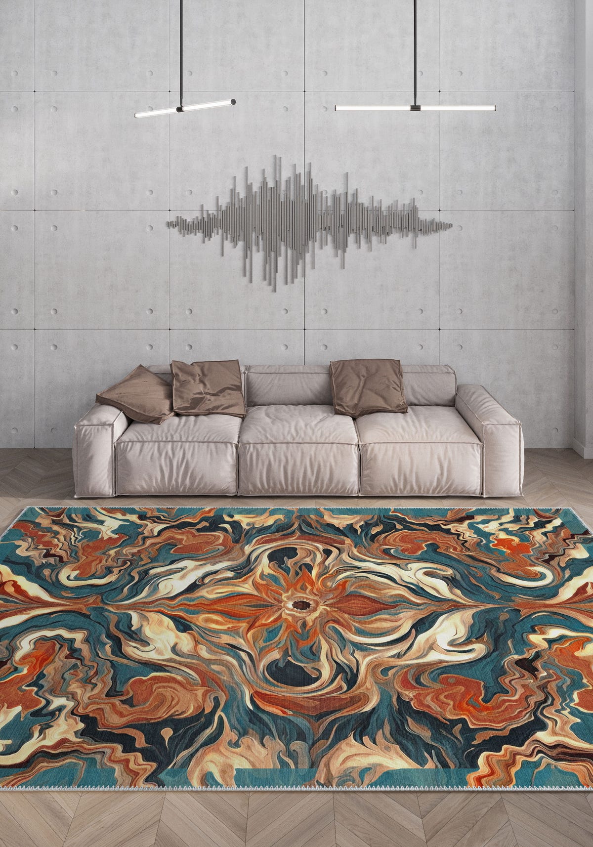 Brynn Orange Medallion Rug