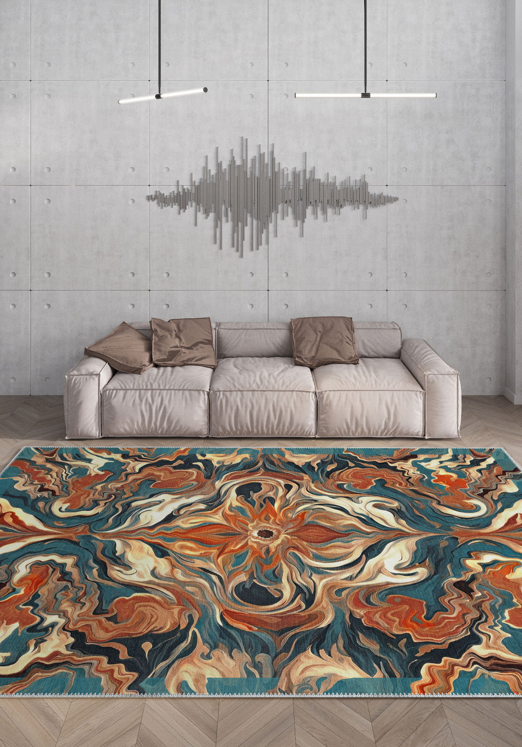 Brynn Orange Medallion Rug