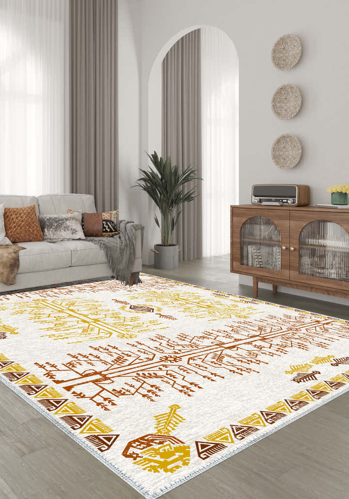 Tigris Yellow and Orange Turkish Rug