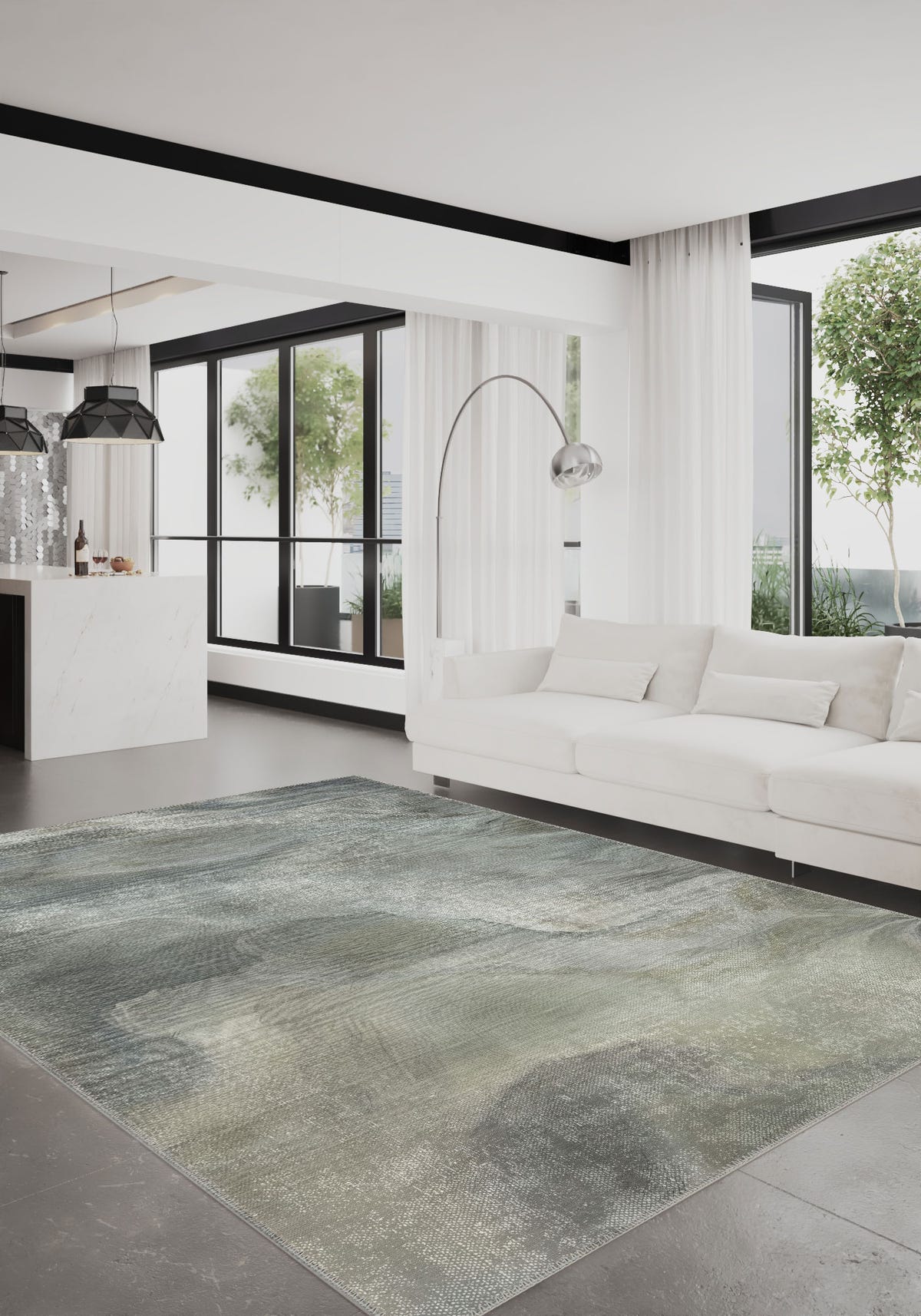 Bella Grey Abstract Rug