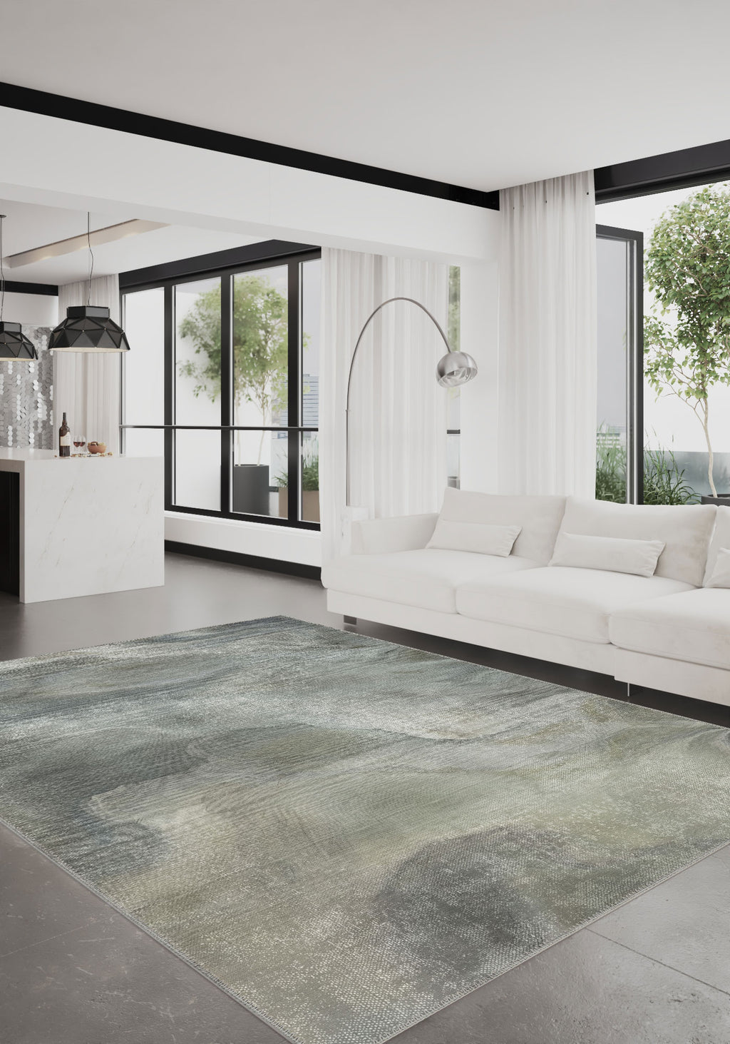 Bella Grey Abstract Rug