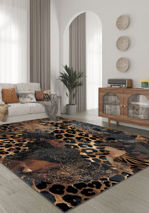 Caius Brown Animal Print Rug