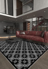 Hesper Black and White Checkered Rug