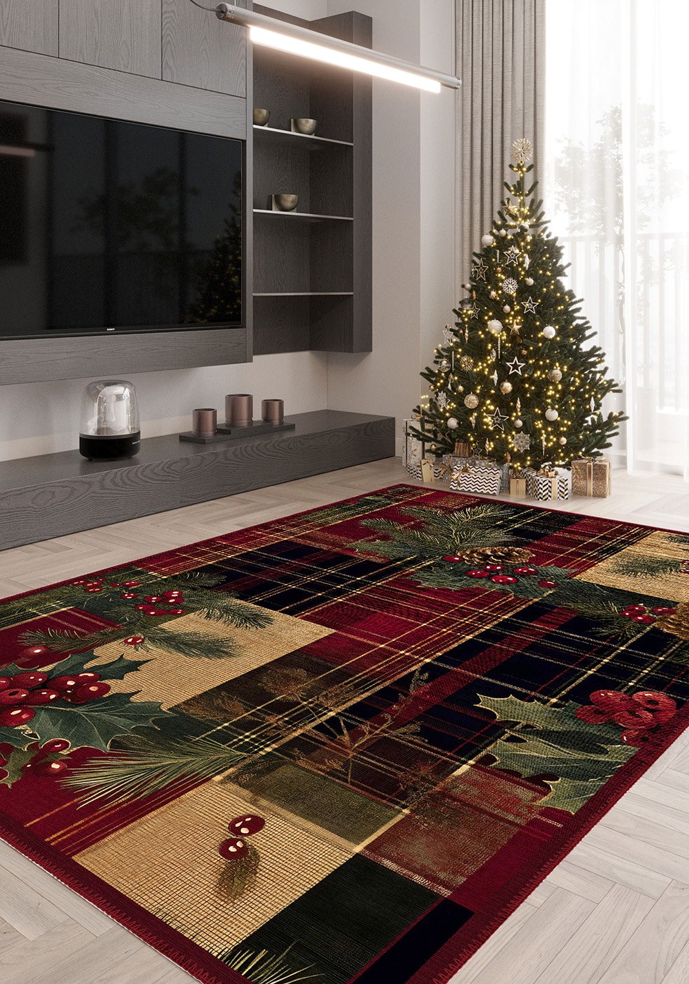 Aspen Holiday Plaid Rug