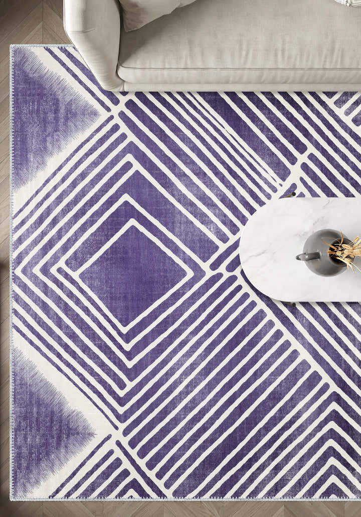 Bram Purple Modern Rug