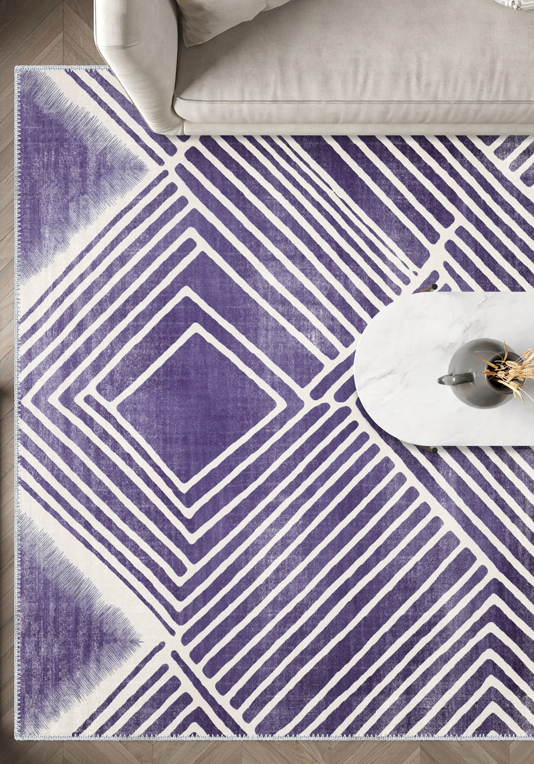 Bram Purple Modern Rug