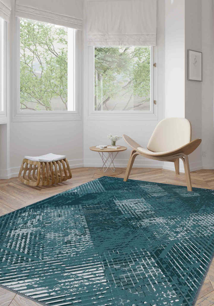 Briar Modern Washable Teal Rug