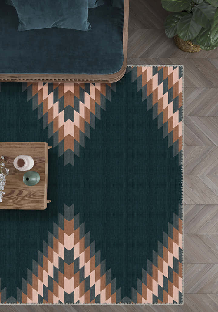Cadmus Geometric Teal Rug