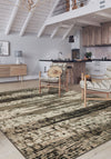 Anna Washable Abstract Green Rug