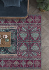 Andrew Burgundy Purple Vintage Washable Rug