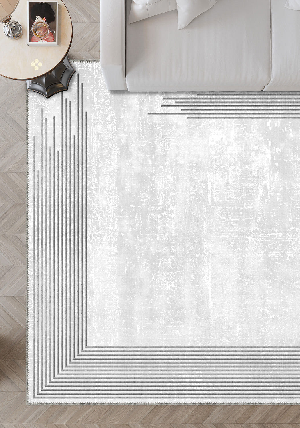Ayden Light Grey Washable Rug